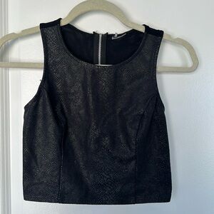 Sparkle & Fade faux suede snake skin & mesh crop top